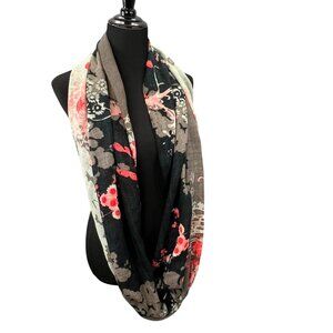 Kimchi Blue Floral Infinity Scarf Blue Gray Black Pink Light Summer Cottagecore